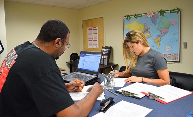 Military student at Military and Veteran Center